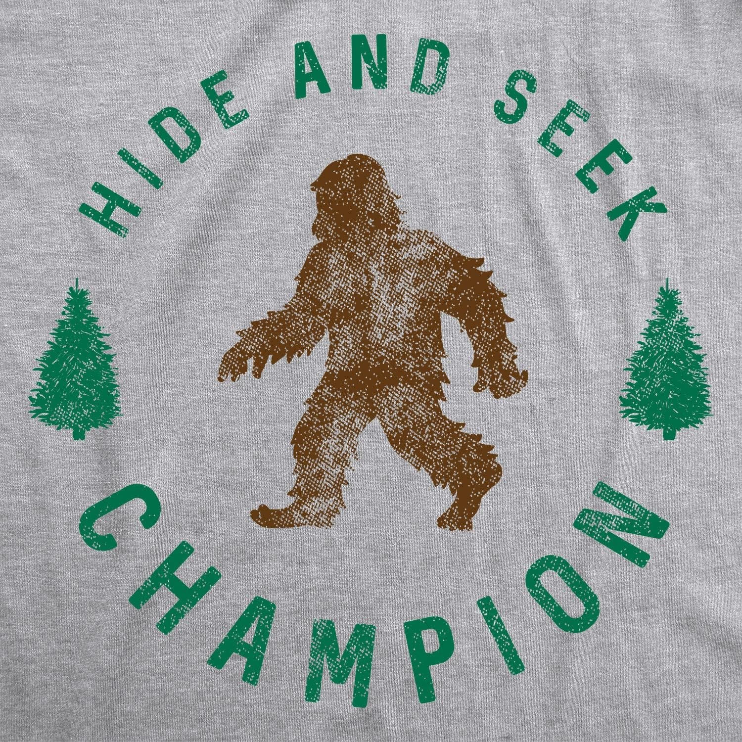 image:imageHide and Seek Champion Funny Bigfoot Graphic TeeLight Grey Womens 2 Color Print