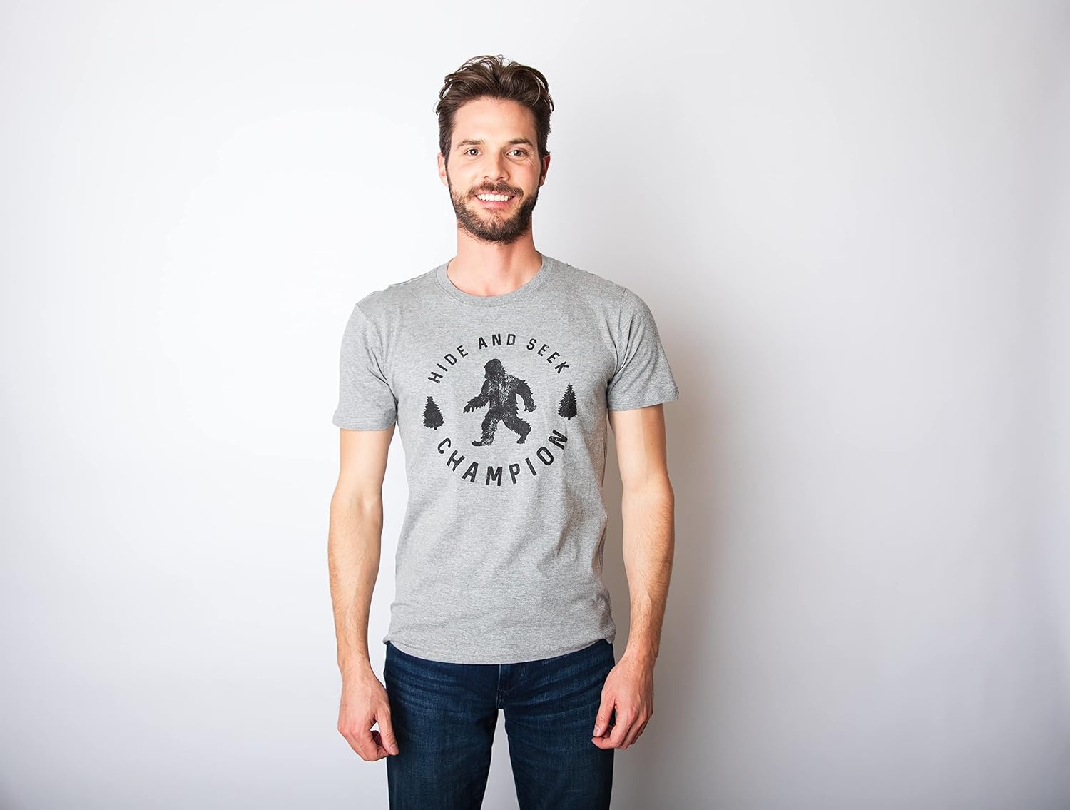 image:imageHide and Seek Champion Funny Bigfoot Graphic TeeMens Dark Grey
