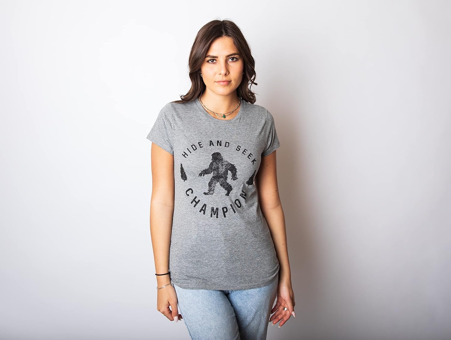 image:imageHide and Seek Champion Funny Bigfoot Graphic TeeNavy Womens Hide and Seek