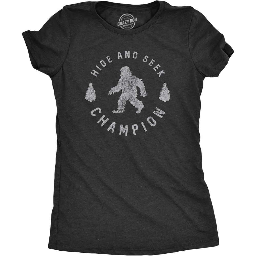 image:imageHide and Seek Champion Funny Bigfoot Graphic TeeBlack Womens Hide and Seek