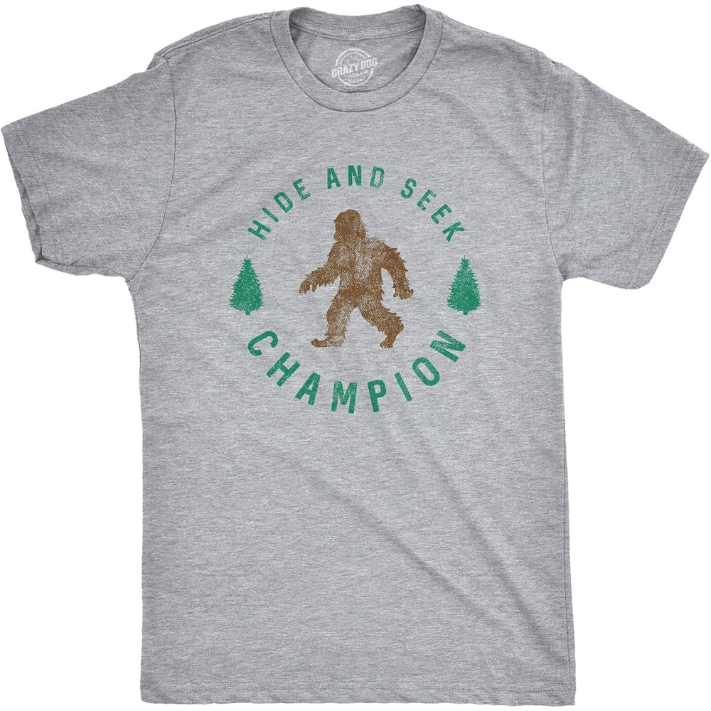 image:imageHide and Seek Champion Funny Bigfoot Graphic TeeMens Light Grey