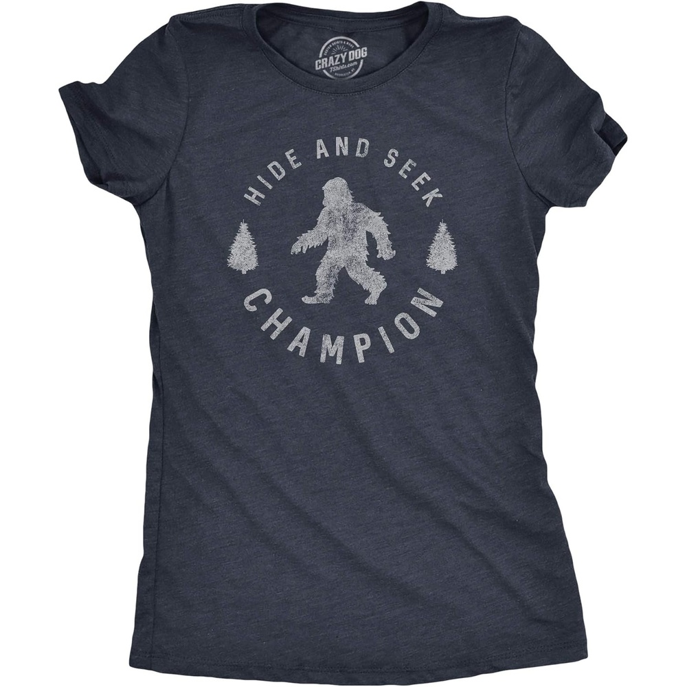 image:imageHide and Seek Champion Funny Bigfoot Graphic TeeNavy Womens Hide and Seek