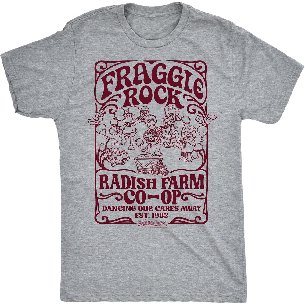 image:imageMens Fraggle Rock TShirt 80s Licensed Vintage Funny Graphic TeesLight Heather Grey Fraggle Rock Raddish