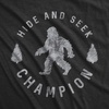Hide and Seek Champion Funny Bigfoot Graphic Tee(Mens Black)