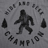 Hide and Seek Champion Funny Bigfoot Graphic Tee(Mens Dark Grey)