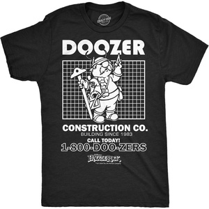 Mens Fraggle Rock T-Shirt 80s Licensed Vintage Funny Graphic Tees(Heather Black – Doozer Construction Co)