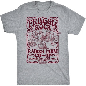 Mens Fraggle Rock T-Shirt 80s Licensed Vintage Funny Graphic Tees(Light Heather Grey – Fraggle Rock Raddish)